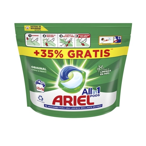 Heavands - Grandes marcas a preços discount - ARIEL PODS ORIGINAL detergente 3 em 1 61 cápsulas 1